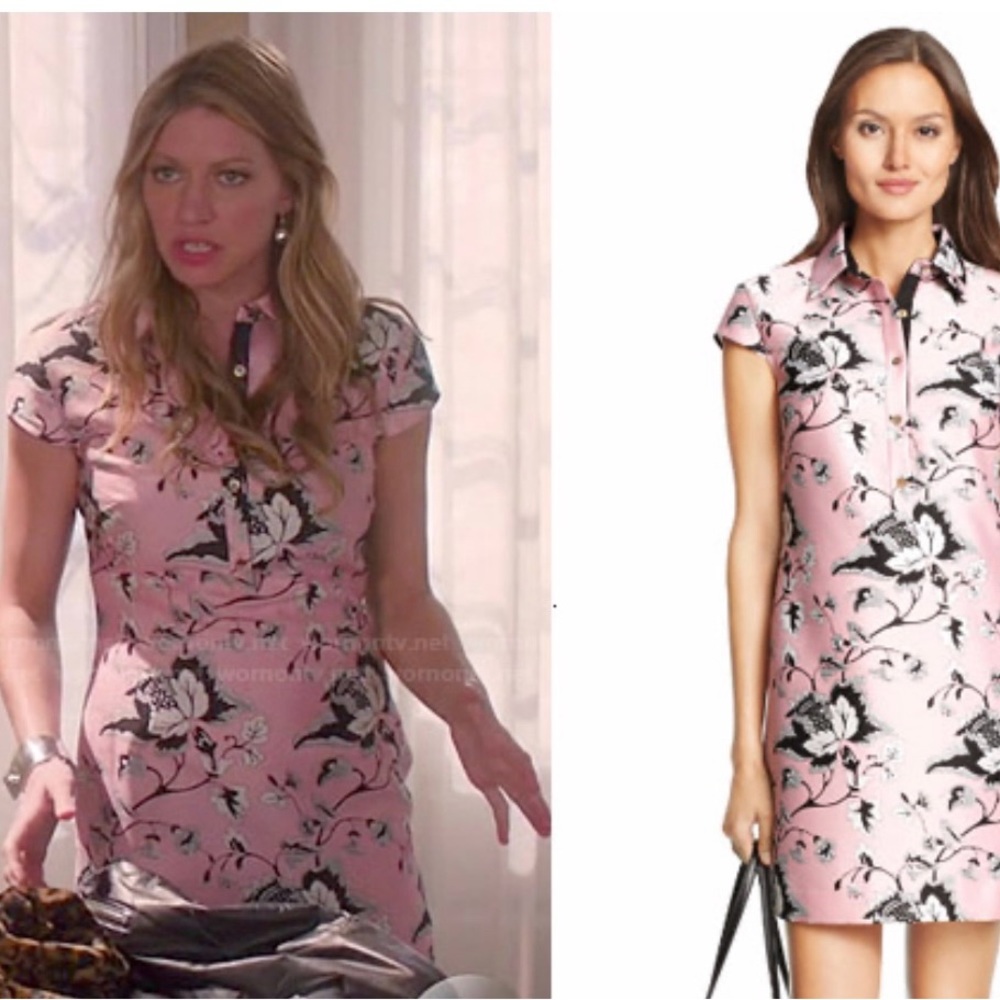 Diane Von Furstenberg Pink and Black Floral Mini Dress